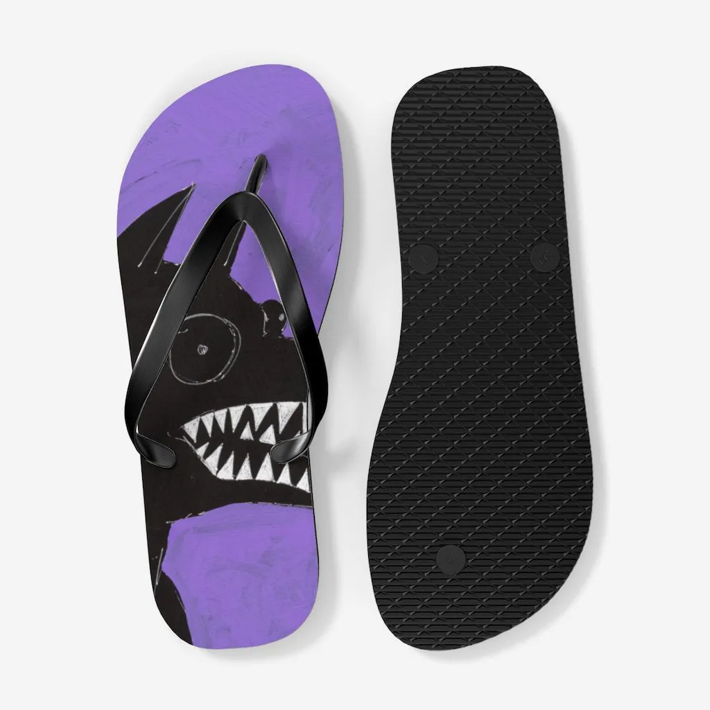 Black Dog Flip Flops