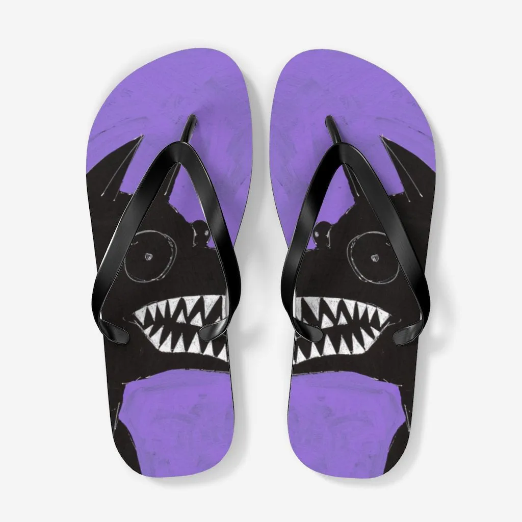 Black Dog Flip Flops