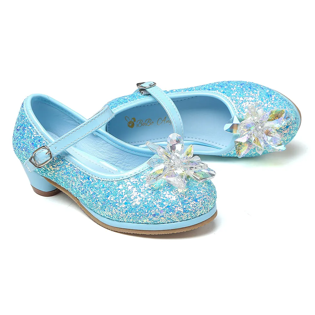 Girl's Cosplay Princess Shoes Low Heel With Crystal Flower(Toddler/Little Kid)