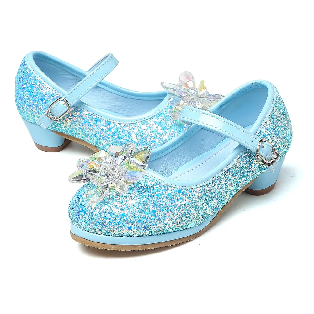 Girl's Cosplay Princess Shoes Low Heel With Crystal Flower(Toddler/Little Kid)