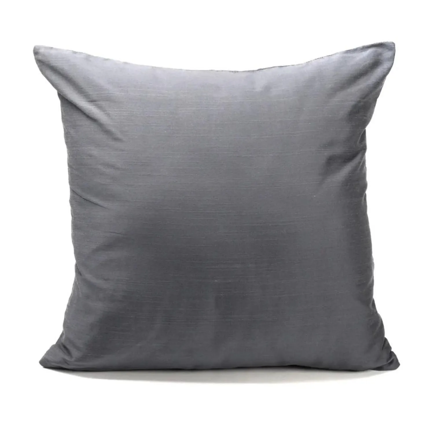Grey Silk Cushion Cover | Classy Decor For Living Room | 16 x 16 Inch | Set Of 2