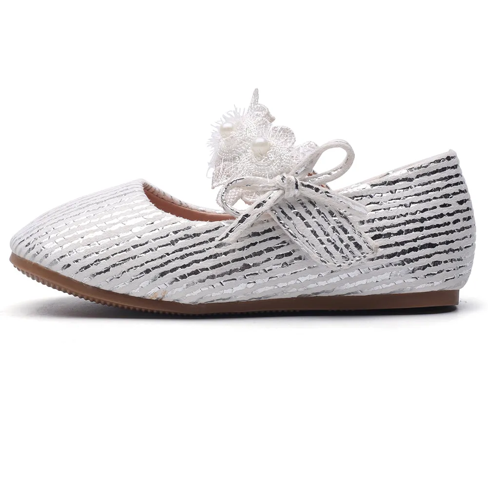 Little Girl's Silver Outdoor Marry Jane Flats (Toddler/Little Kid)