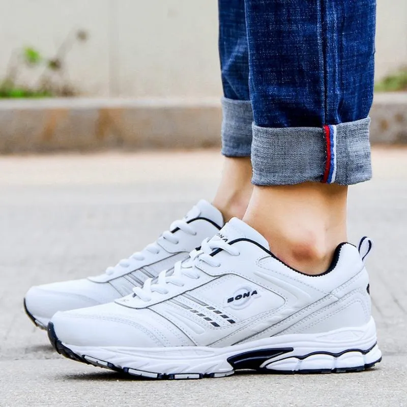 Men's Casual Leather Sneakers | Plus Size