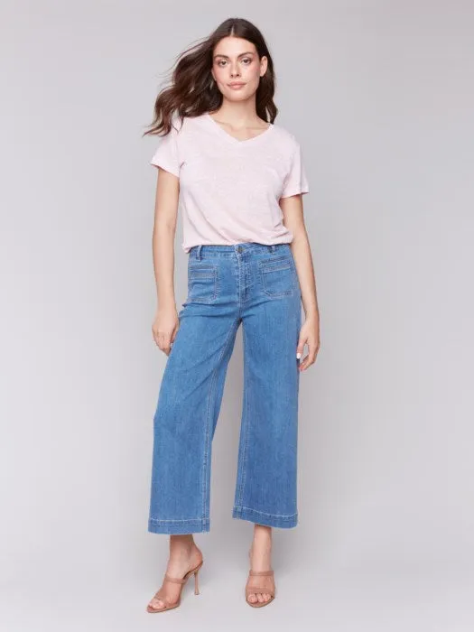 Patch Pocket Flare Jeans