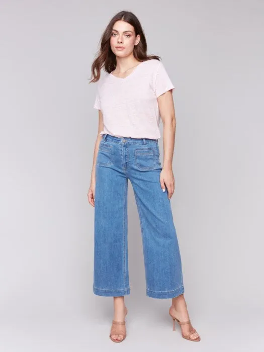 Patch Pocket Flare Jeans