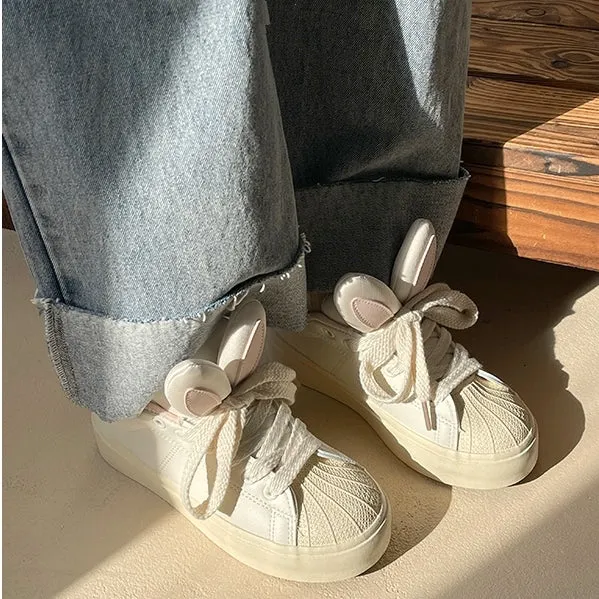 Pink Bunny Rabbit Ear Sneakers Shoes