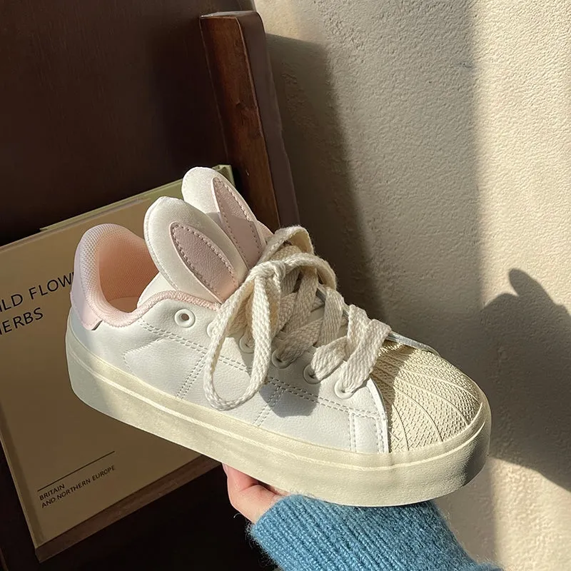 Pink Bunny Rabbit Ear Sneakers Shoes