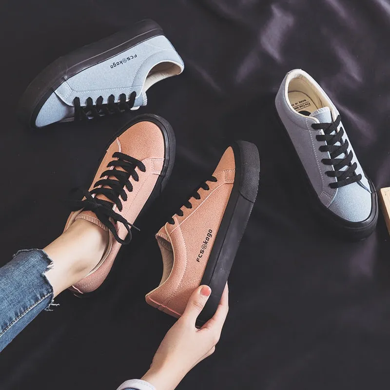PLAYSWICH Woman's Fashion 2020 Spring Fashion Flat Sneakers Female Color Flats Shoes Casual Low-top Platform Sneakers Women's Shoes