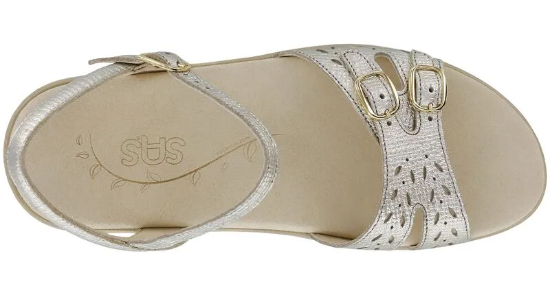SAS Duo Quarter Strap Sandal - Gold Linen