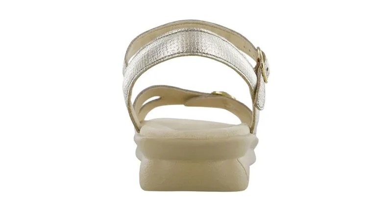 SAS Duo Quarter Strap Sandal - Gold Linen