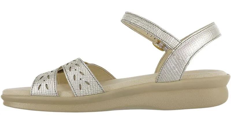 SAS Duo Quarter Strap Sandal - Gold Linen