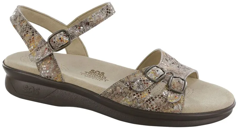SAS Duo Quarter Strap Sandal - Multisnake Taupe
