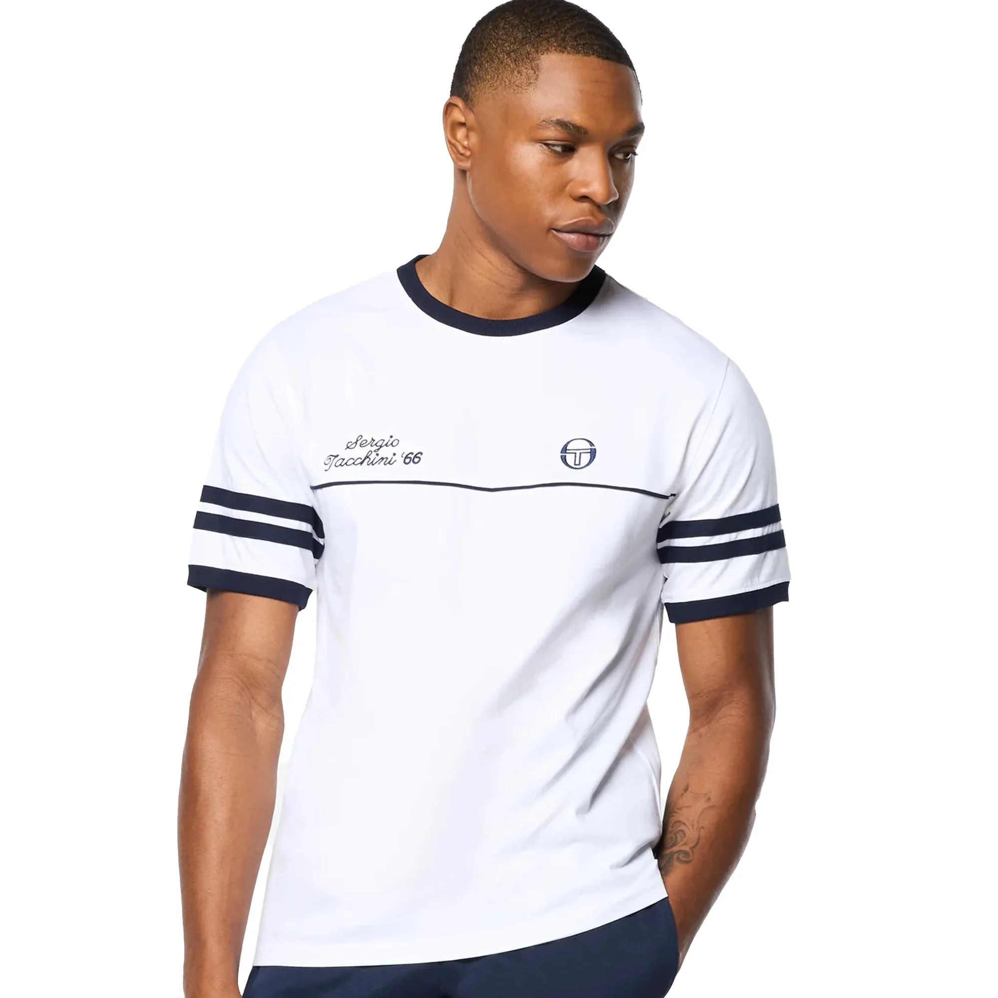 Sergio Tacchini Orion Davis T-Shirt White/Maritime Blue