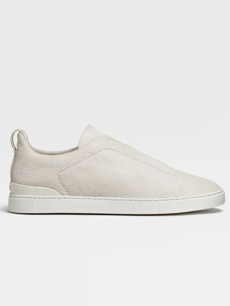 Zegna Off White Deerskin Triple Stitch™ Sneakers