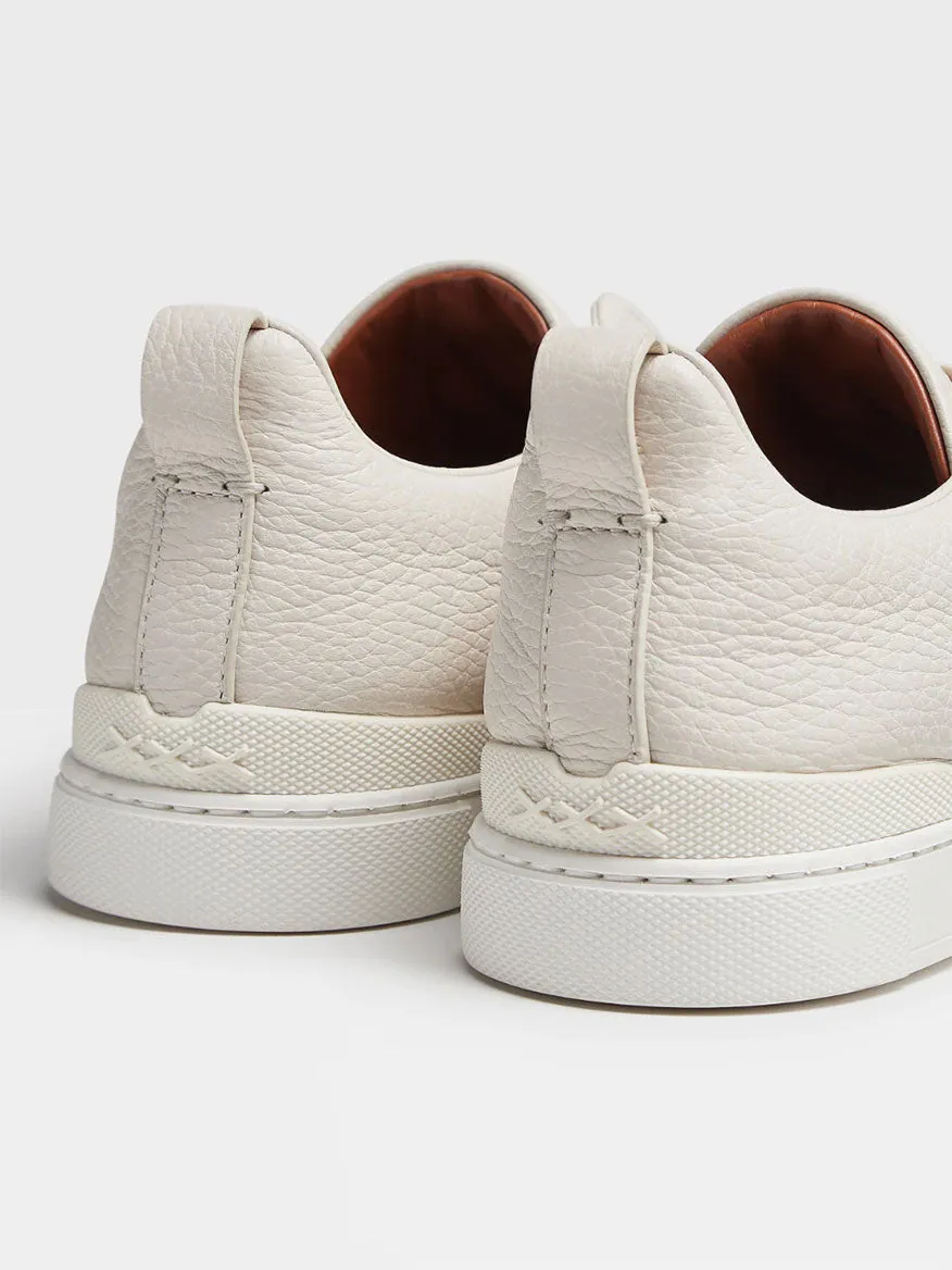 Zegna Off White Deerskin Triple Stitch™ Sneakers